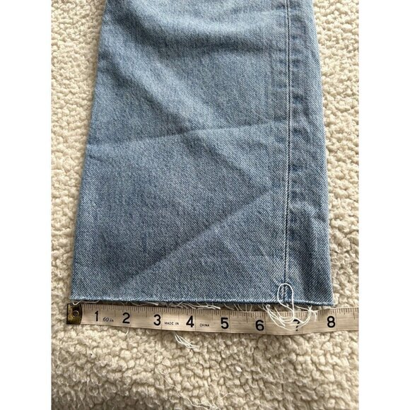 Madewell The'90s Straight Jean in Revoir Wash Ripped Raw Hem Size 25 Petite - Picture 13 of 13